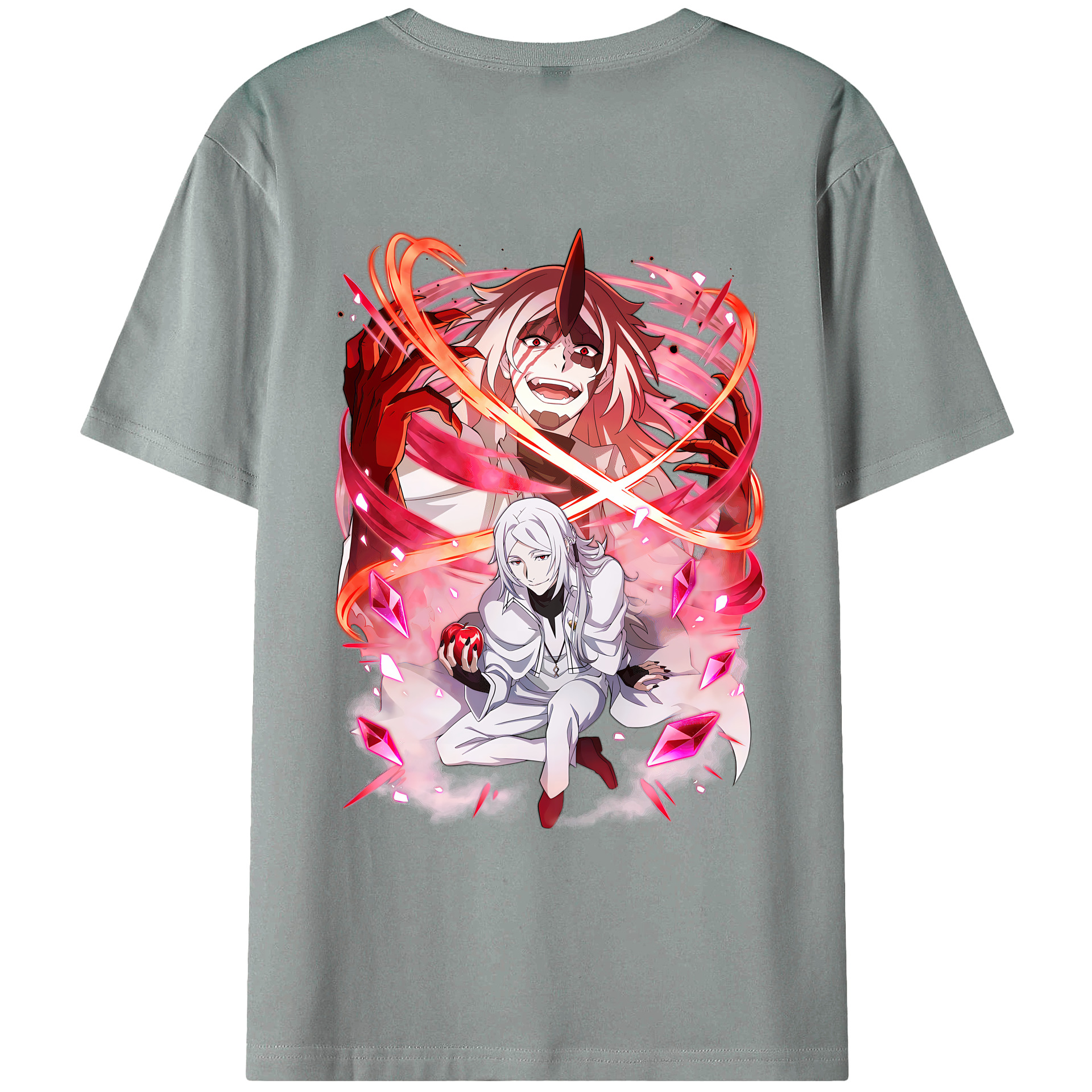 （画像用） 文豪ストレイドッグス Bungo Stray Dogs 綿100％ メンズ半袖Tシャツ（バックプリント） 通気性